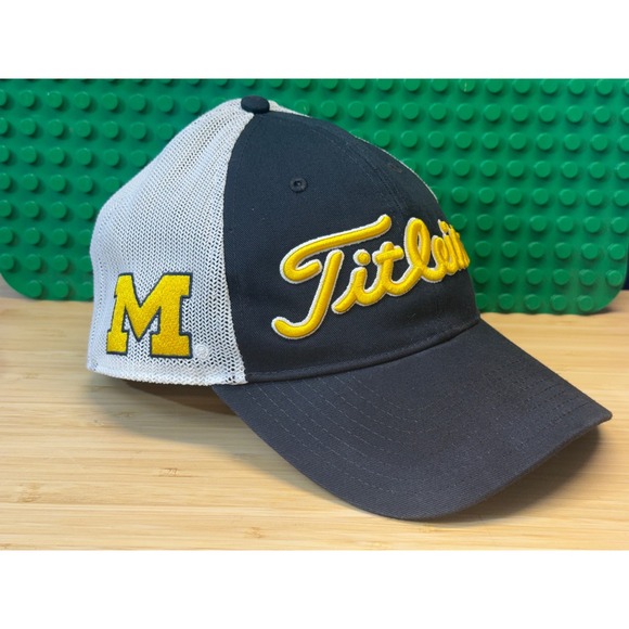 Titleist Other - Titleist Michigan Wolverines Golf Hat Mens Navy White Mesh Snapback 47 Brand Cap